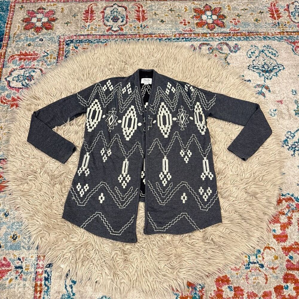 Lucky Lotus embroidered open cardigan size medium